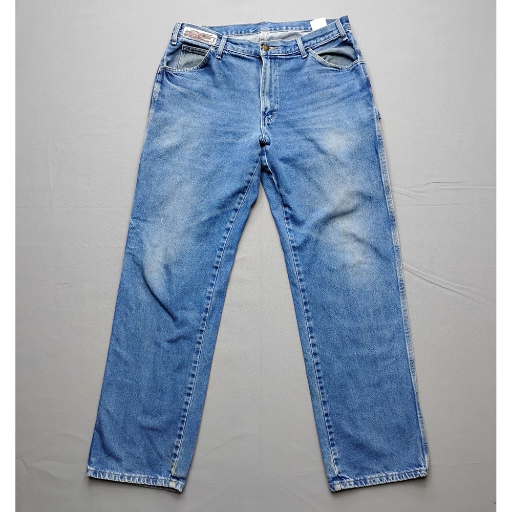 Dickies Mens Relaxed Fit Straight Leg Blue Denim Jeans 34x34 Faded
